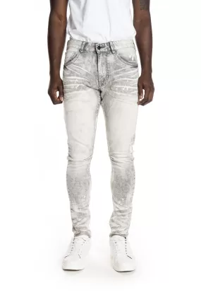 Bleached Detail Semi Basic Jeans - Frost Grey