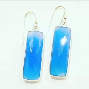 Blue Chalcedony Stone drop earrings