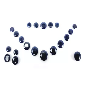 Blue Sapphire Gemstone Normal Cut : 166.70cts Natural Untreated Unheated Sapphire Oval Shape 8*10mm - 15*20mm 21pcs Sets For Jewellery