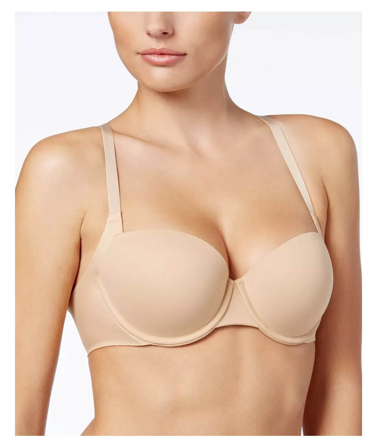 Calvin Klein Women's Invisible-Seam Balconette Bra QF1833, Cream, 40C