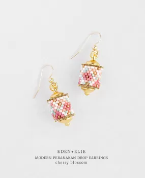 EDEN   ELIE Modern Peranakan drop earrings - cherry blossom