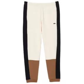 Lacoste Regular Fit Colorblock Joggers (Off White/Brown/Navy) XH1300-51