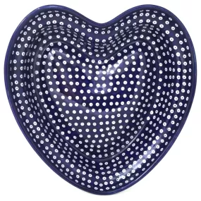 Lg Hanging Heart Dish in Blue Elegance