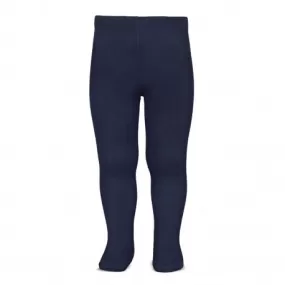 Plain stitch basic tights NAVY BLUE