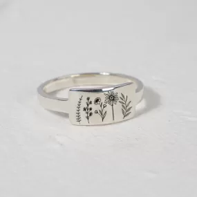 S925 Sterling Silver Wildflower Ring Flower Ring Bracelet