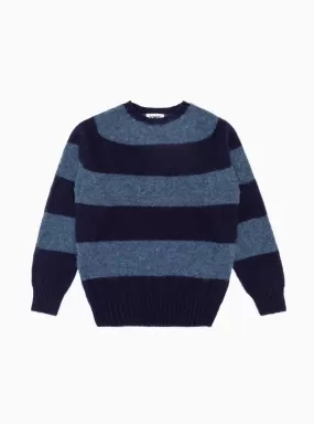 Suedehead Sweater Navy & Blue Stripe