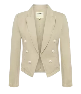 Wayne Crop Double Breasted Jacket in Sand Dune